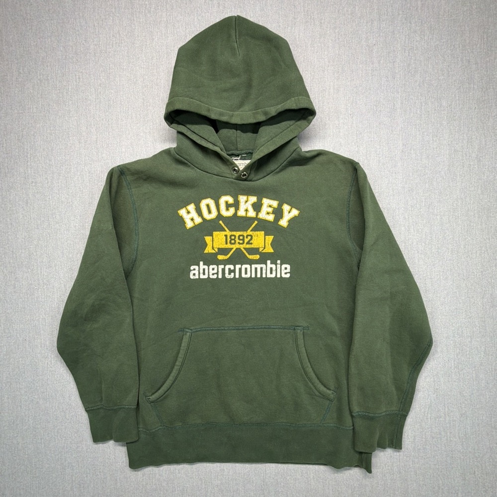 Abercrombie Fitch Hockey Team Men's XL Green Heavy Weight Made in USA
